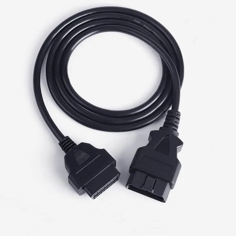 OBD-II 16Pin Connector Cable Extension Cable Male to Female 1.5M For Vehicle ECU Scanner