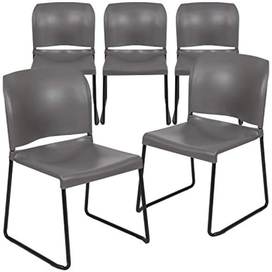 

Hercules Series Contoured Stacking Chairs for Waiting Rooms and Offices, Ergonomic Lobby Chairs with Curved Back,,Gray