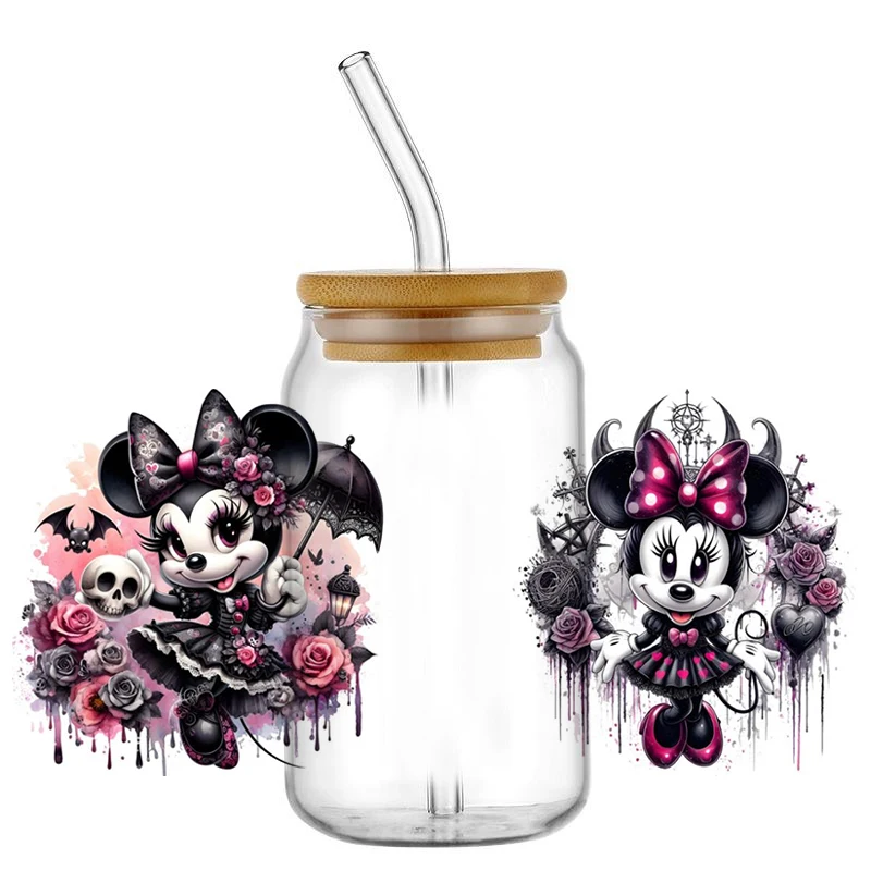 All Saints' Day Mickey Play tricks UV DTF Cup Wrap Transfer Waterproof Stickers Tumbler coffee cup decoration  16oz for cup