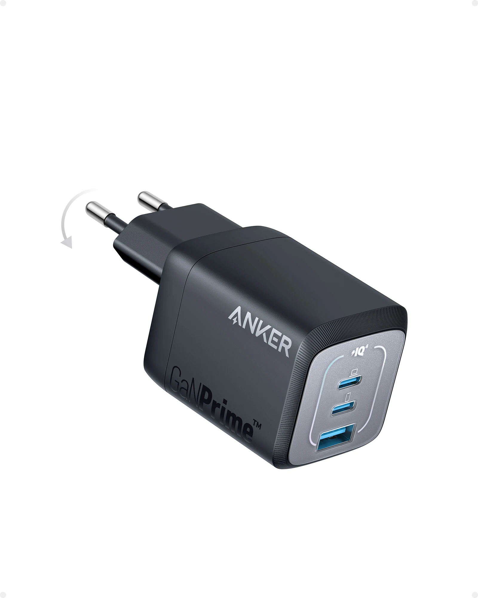 67 W USB-C Charger, Anker Prime GaN Power Supply, 3 Port PPS Fast Charger, Compact Foldable Design, Compatible with iPhone 15