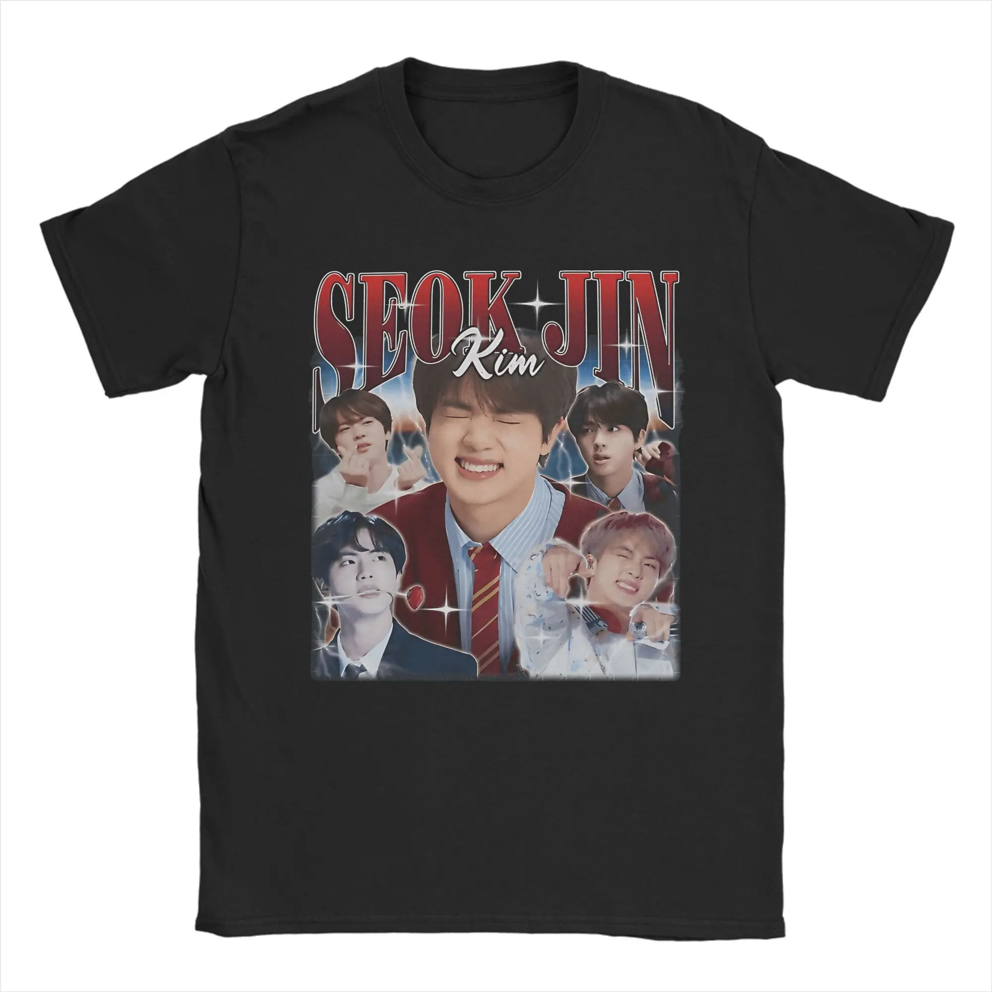 

Jined RUNSEOKJIN EP TOUR 2025, мужские винтажные футболки из чистого хлопка, футболка с круглым вырезом и короткими рукавами, подарочная одежда