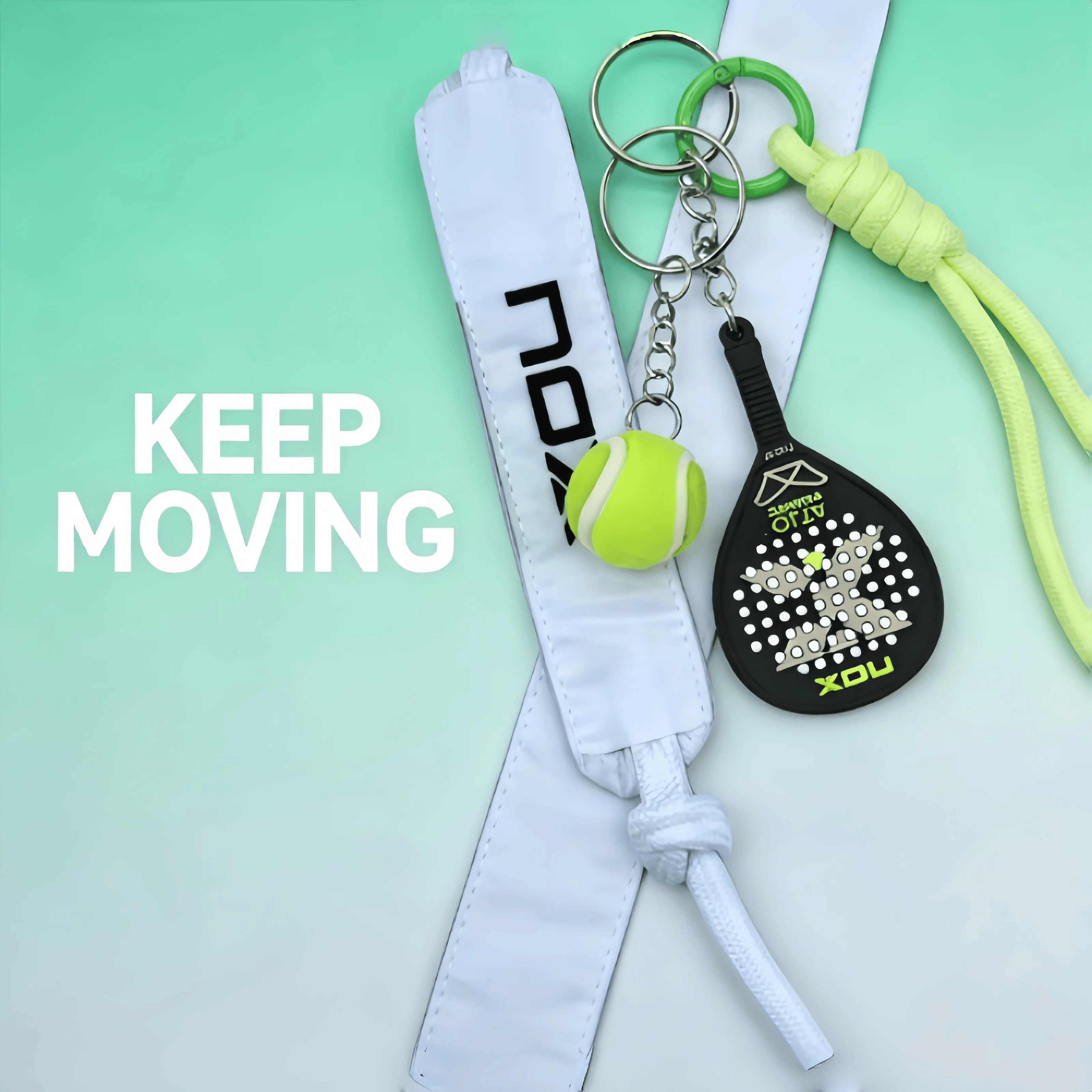 

Набор брелоков-шнурков Nox, дизайн с защитой от потери, милый теннисный шарм, подходит для поездок на работу и в школу, практичный и стильный.