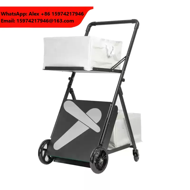 High Quality Portable Folding Tennis Cart Aluminum Alloy Oxford Cloth Convenient Training Equipment For Tennis Players