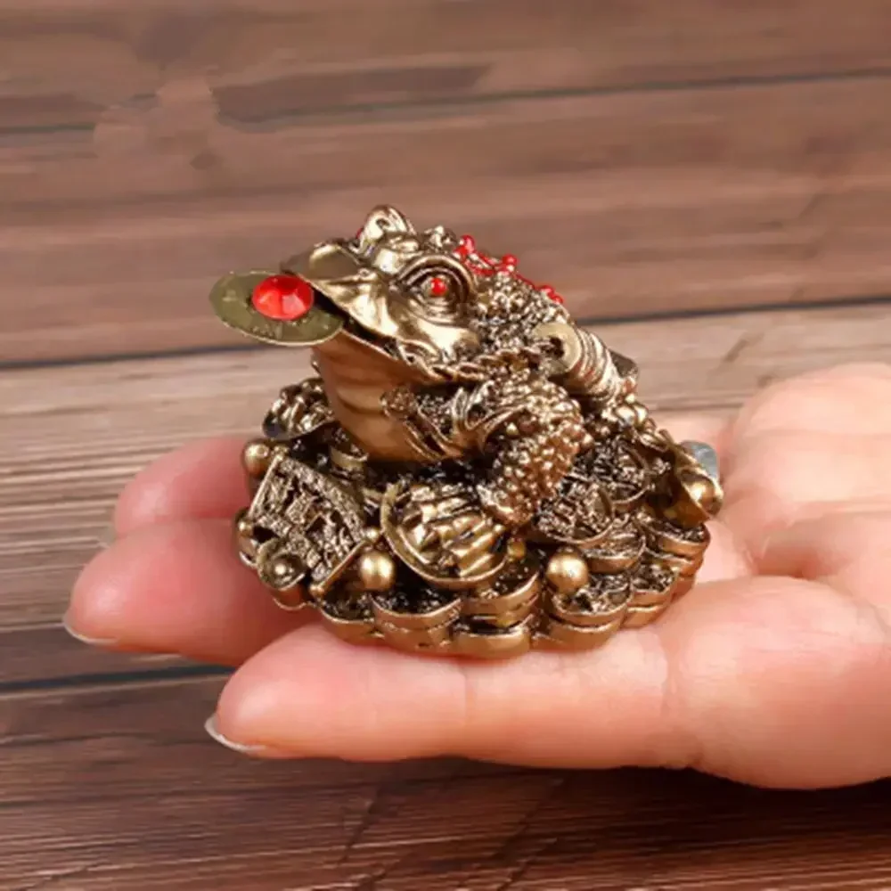 2025 Chinese Fengshui Ornament  Lucky 3-Leg Frog Wealth Toad Animal Figurine Statue for Home House Office Desk Table Decoration