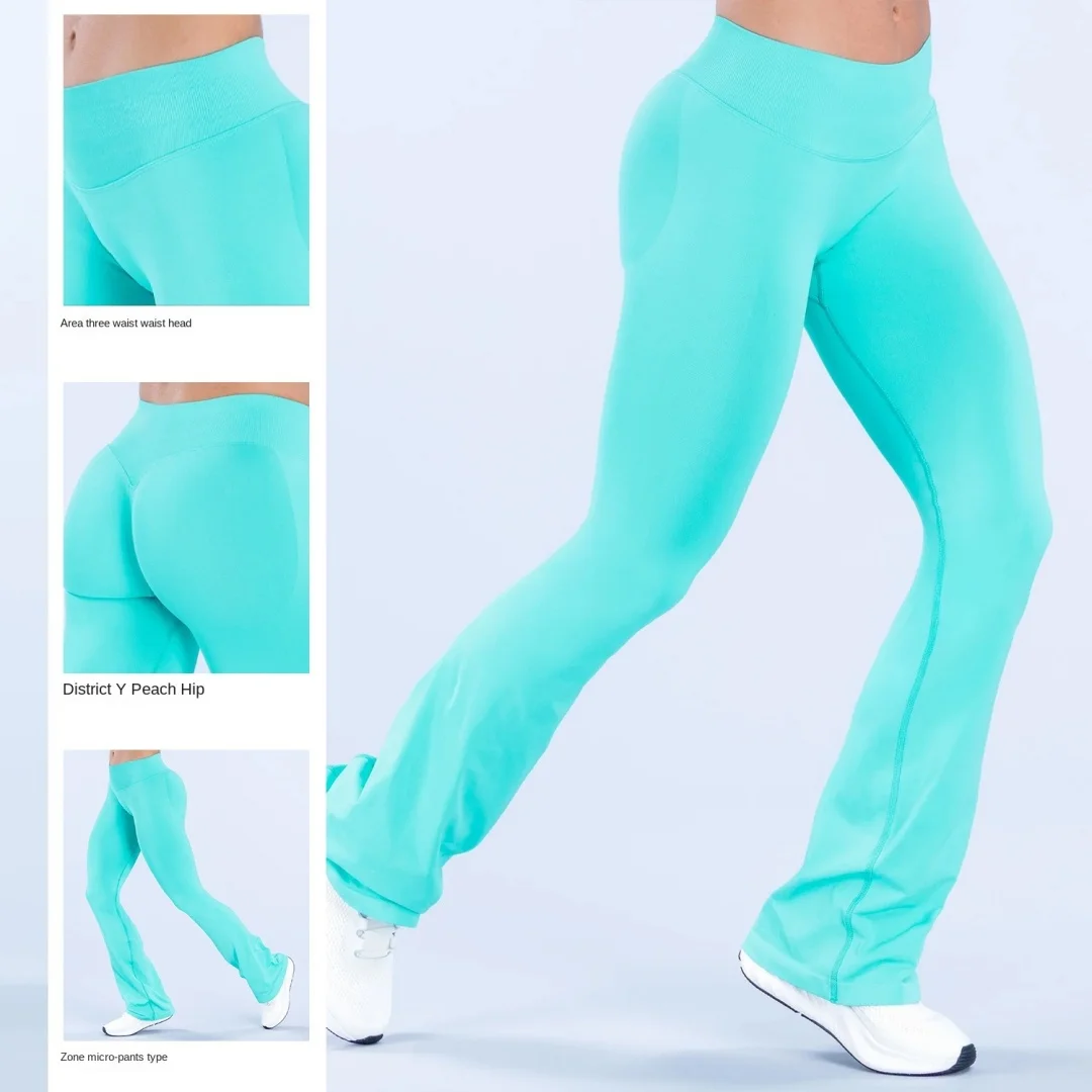2026 New Model Dneyf  Wide Leg Yoga Pants Sports Fitness Tight Three Section Waist Outer Wear Fitness Trousers for Women