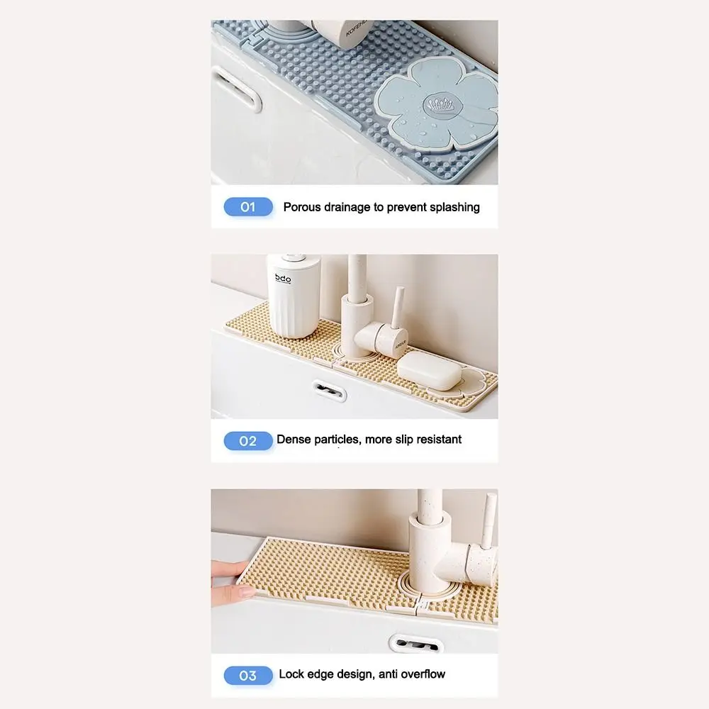 

Прочный складной сливной коврик для смесителя, силиконовый брызгозащищенный коврик для смесителя, защита для столешницы, аксессуары для ванной/кухни