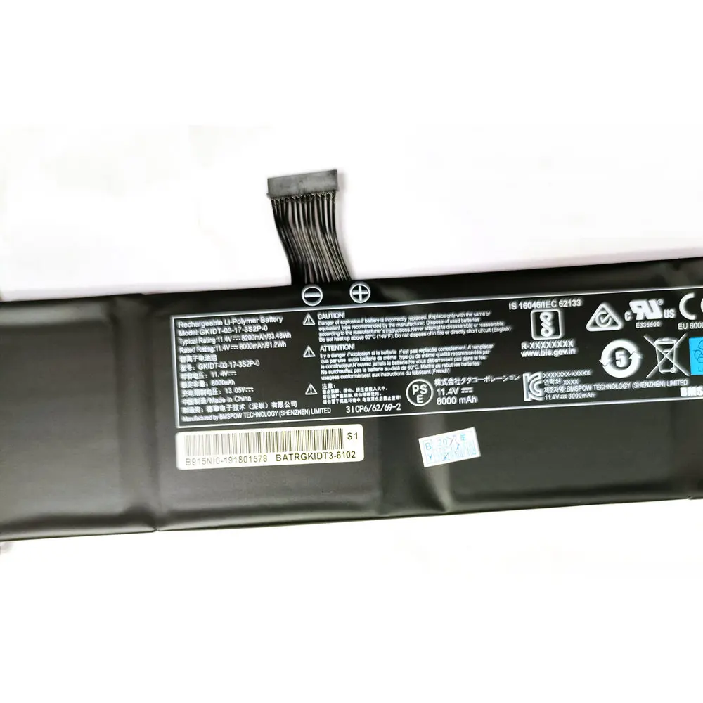 Original GKIDT-03-17-3S2P-0 Laptop Battery For TongFang QC7 Xpg Xenia Xmg Mag Fusion 15 XFU15L19 GDL700 Vapor 15Pro