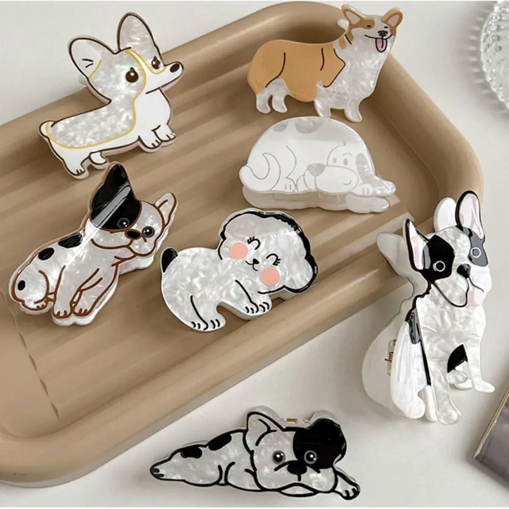 Corgi Dog Animal Dog Hair Claw Creative Bulldog Animal Shark Clip Puppy Hair Clip Women Headwear Grab Clip Daily