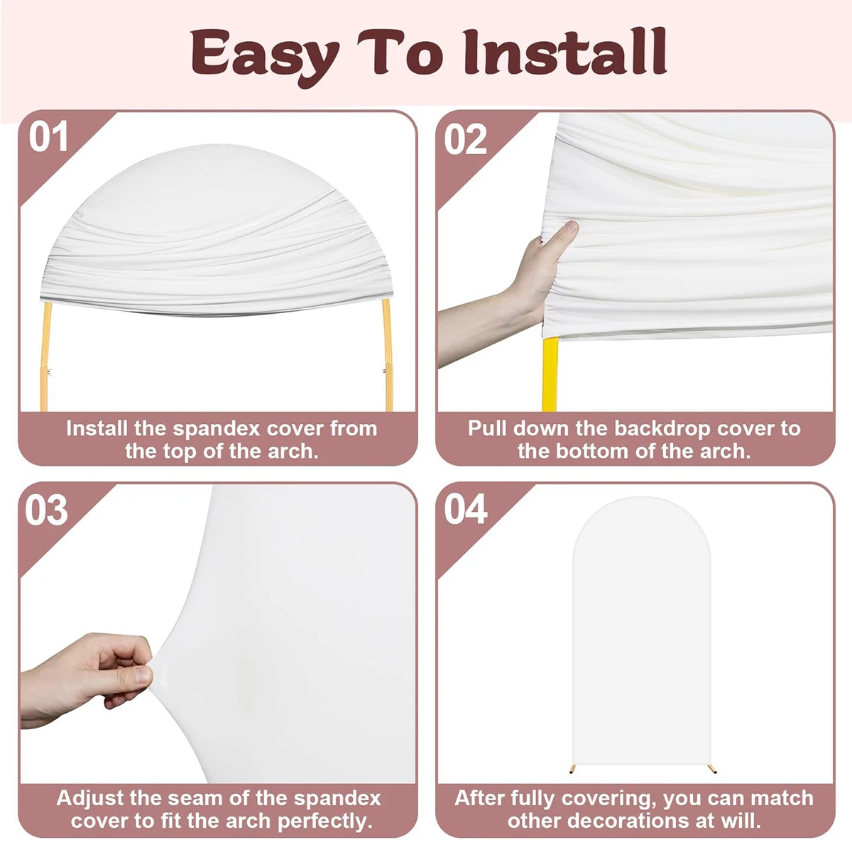 غطاء قوس الزفاف غطاء خلفية قوس سباندكس غطاء قوس مناسب لحفلات الزفاف وأعياد الميلاد (بدون رف)