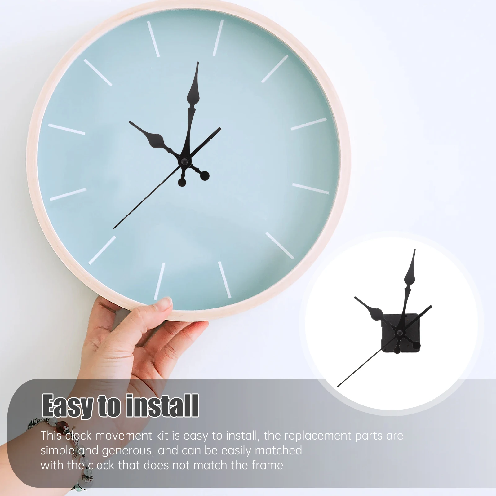 

Wall Clock Movement Supplies Mechanism Durable Kit Pointer Parts Silent Design Precise Timekeeping Plastic Home Decor