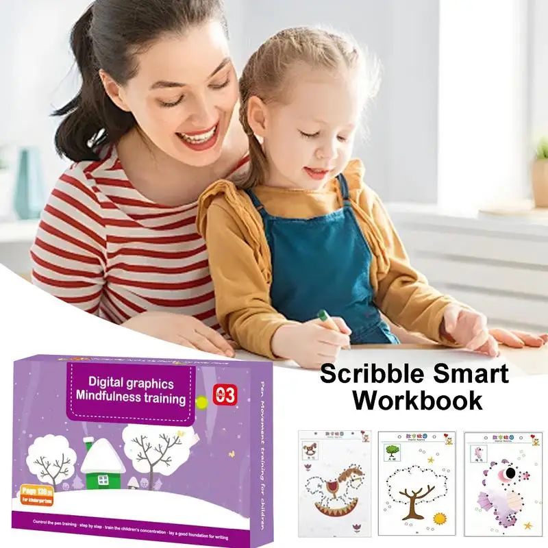 Toddler Letter Tracing Book Scribble Smart Workbook Practice Drawing Book Toddler Learning Children Educational Drawing