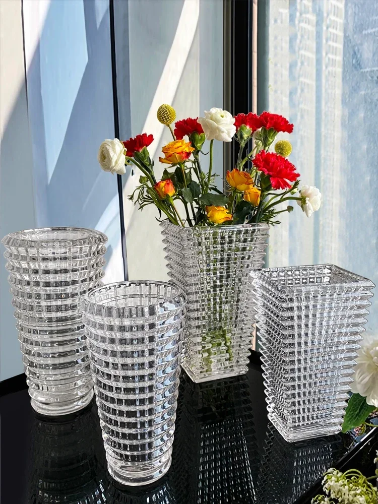 

Entry Lux Style Vase Decoration Living Room Flower Arrangement Ins High Sense Internet-Famous Crystal Glass Flower Holder