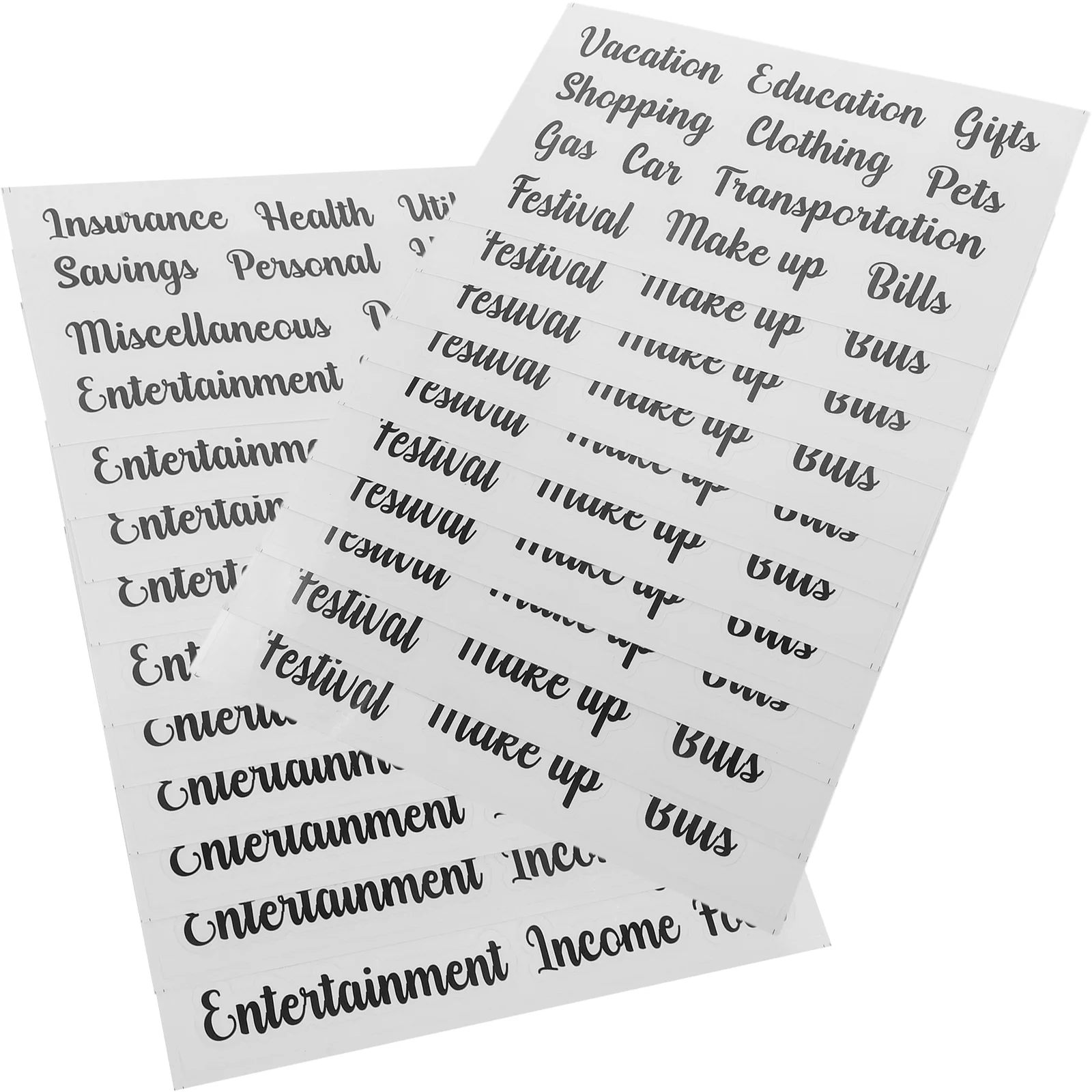 10 Sets Scrapbook Stickers Cash Budget Small Label Accessory Daily Use Envelope Labels Household Black