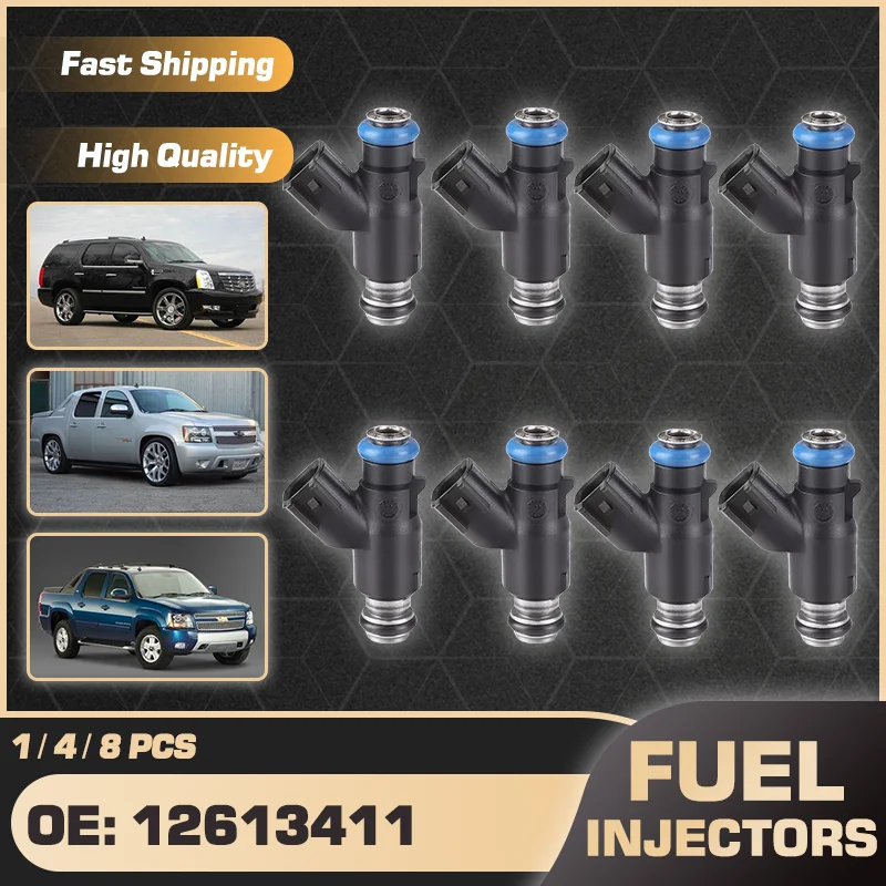 

1/4/8 Pcs For Cadillac Escalade MK3 Chevrolet Avalanche MK2 2010 2011 2012 2013 Engine Fuel Injectors Nozzle 12613411 12613412