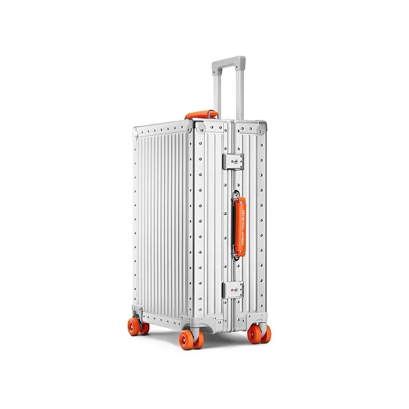 

Large Capaci Aluminum Magnesium Alloy Carry-On Suitcase with Universal Wheels Thiened Aluminum Frame Metal Travel Bag for...