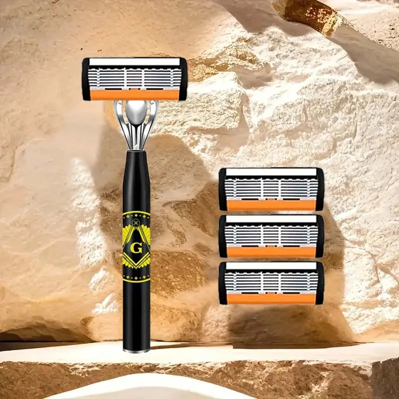 Klassischer Herrenrasierer mit 72 Klingen, progressives Design, glatt und schmerzlos, 2 Griffe, ein tolles Geschenk für Festivals