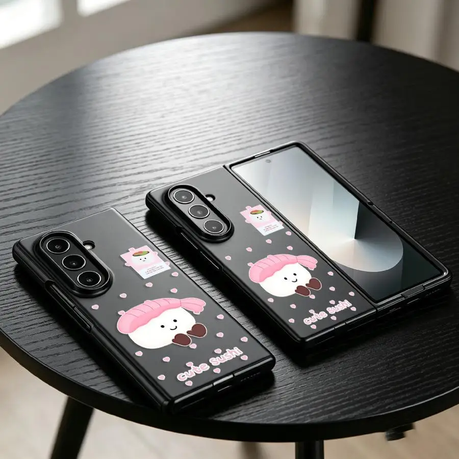 Back Phone Cover Case for Samsung Galaxy Z Fold 8 Z Fold 7 6 5 4 3 ZFold5 ZFold4 ZFold3 ZFold7 ZFold6 Cute Sushi