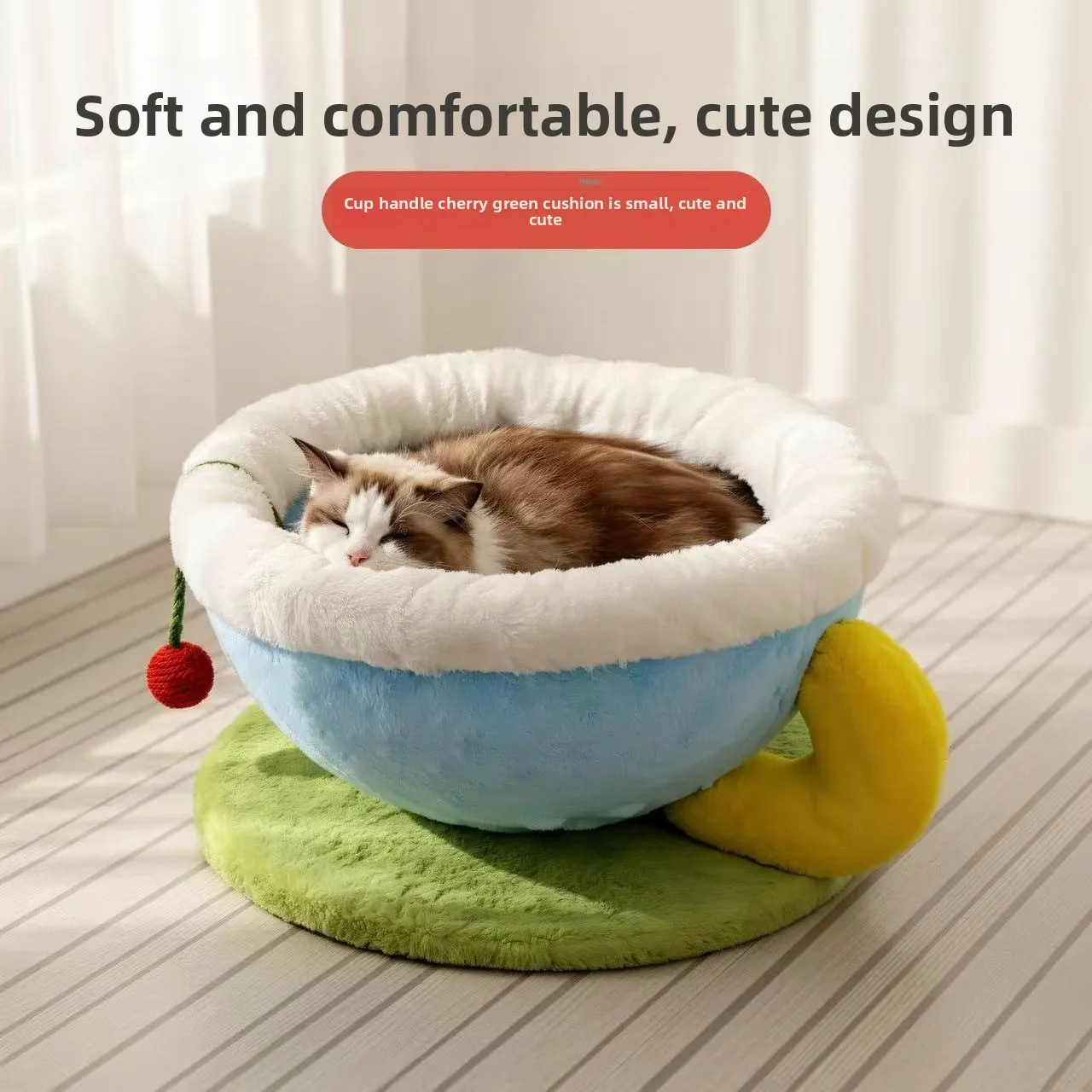 

Soft round Winter Dog Bed Coffee Cup aped Pet Nest S Hole Four Seasons Suitable for s Dogs Rabbits And Small ...