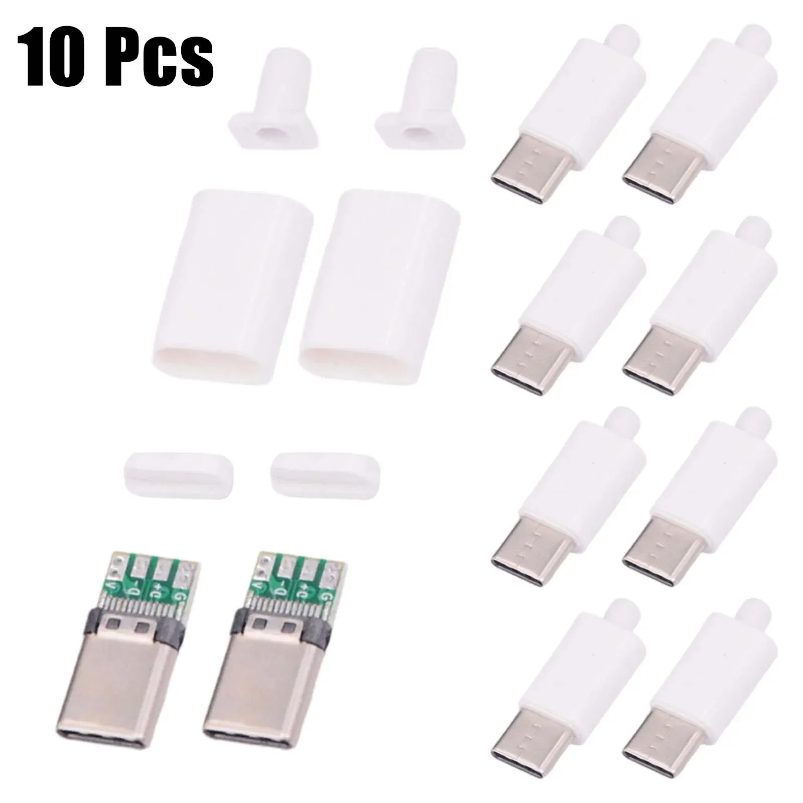 Line Interface Plug Upgrade Your Tech Connection with our 10 Pack of USB31Type C Male Plug PCB Board with Black or White Shell