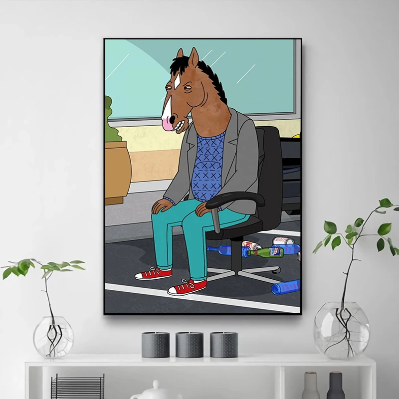 B-BoJack H-Horseman Poster Posters for Wall Art Decoration Home Decor Painting on Canvas Decorative Paintings Print Decorations