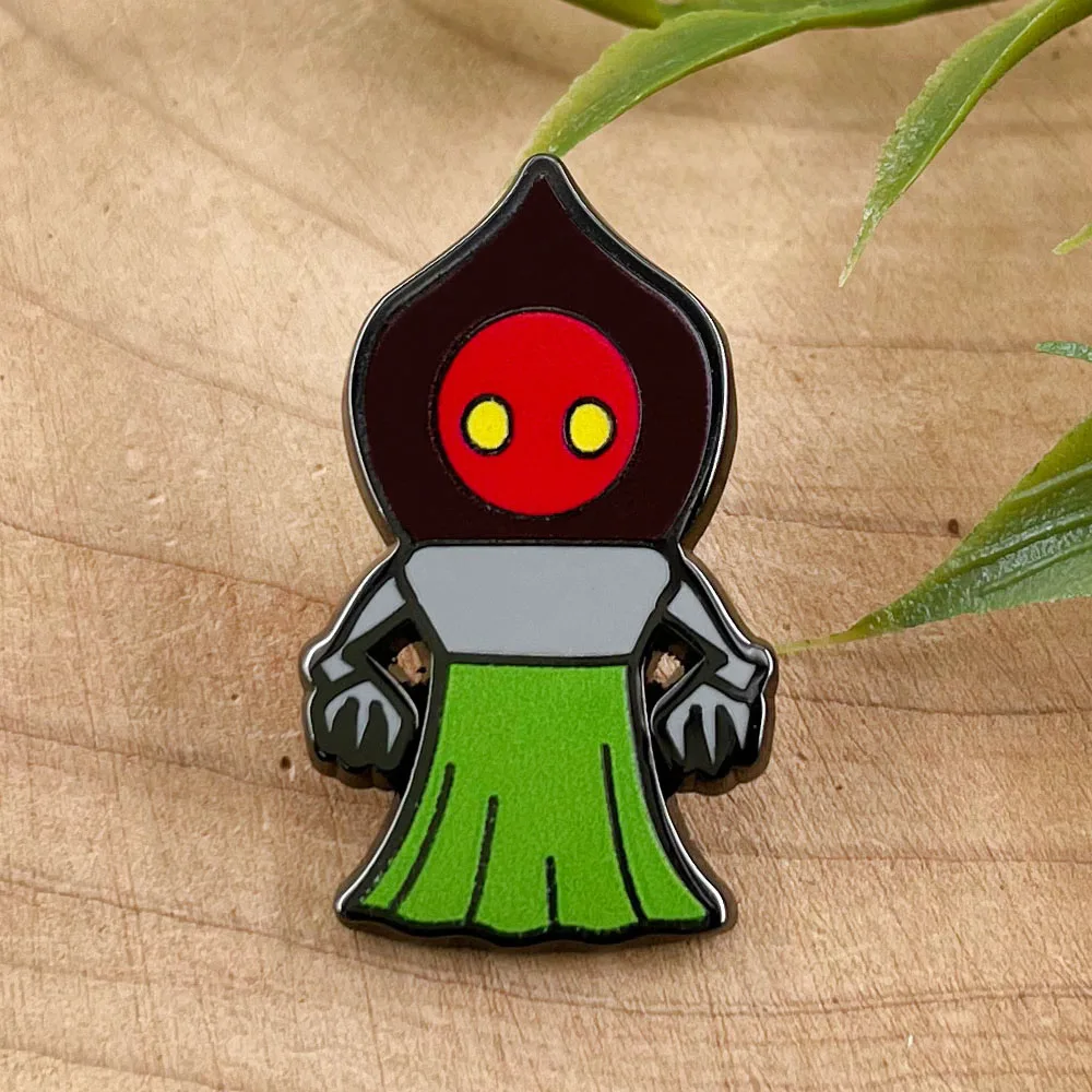 Flatwoods Monster Mystery Creature Brooch Green Human-Shaped Ufo Metal Pin Biology Enthusiast Gift Halloween Horror Accessory
