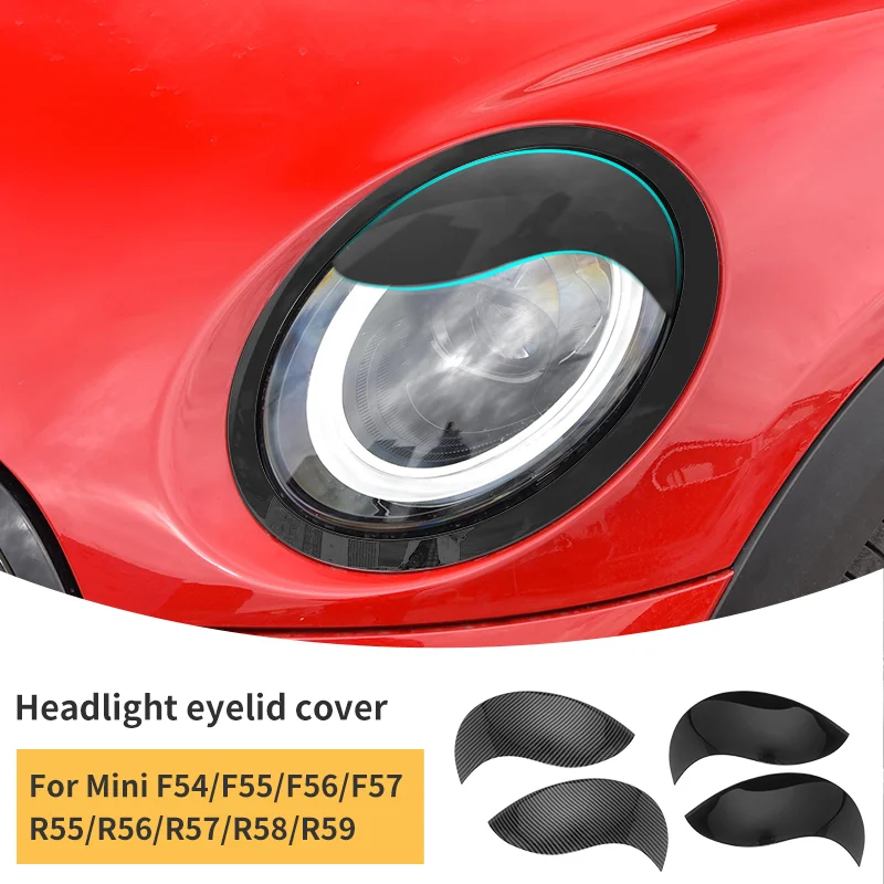 Glossy And Matt Black Color Angry Eyelid For Mini Cooper F65 F66 F54 F55 F56 F57 R55 R56 R57 R58 R59 ABS Car Headlight Sticker
