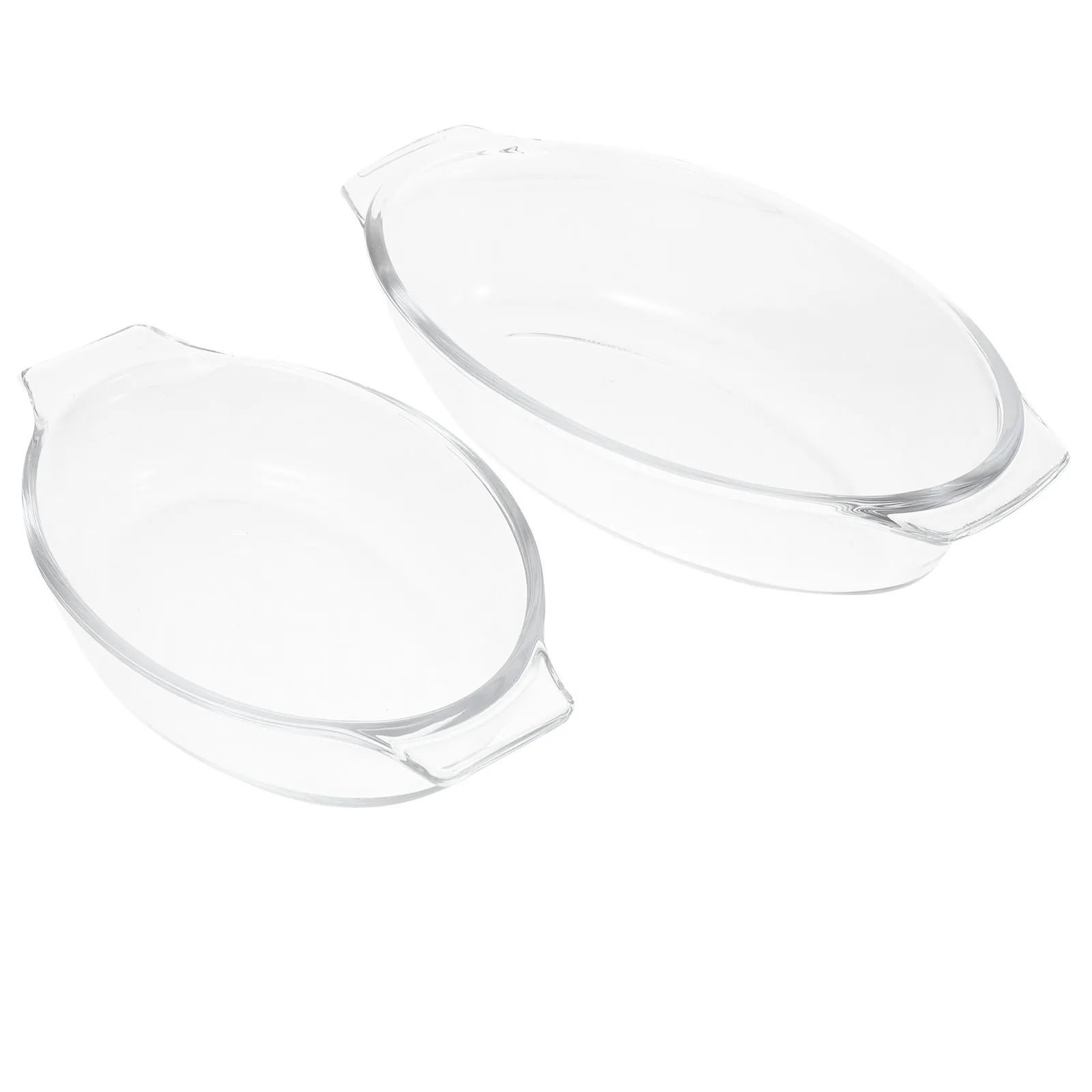 

2Pcs Heat Resistant Tempered Glass Roasting Dish Microwave Oven Safe Dishwasher Friendly Rectangular Salad Plate Kitchen