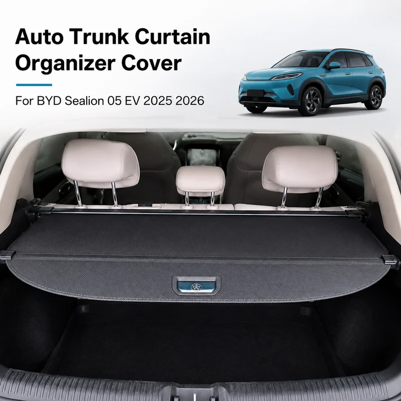 Auto Trunk Curtain Organizer Cover For BYD Sealion 05 EV 2025 2026 Car Cargo Cover Trunk Rear Rack Luggage Storage Privacy