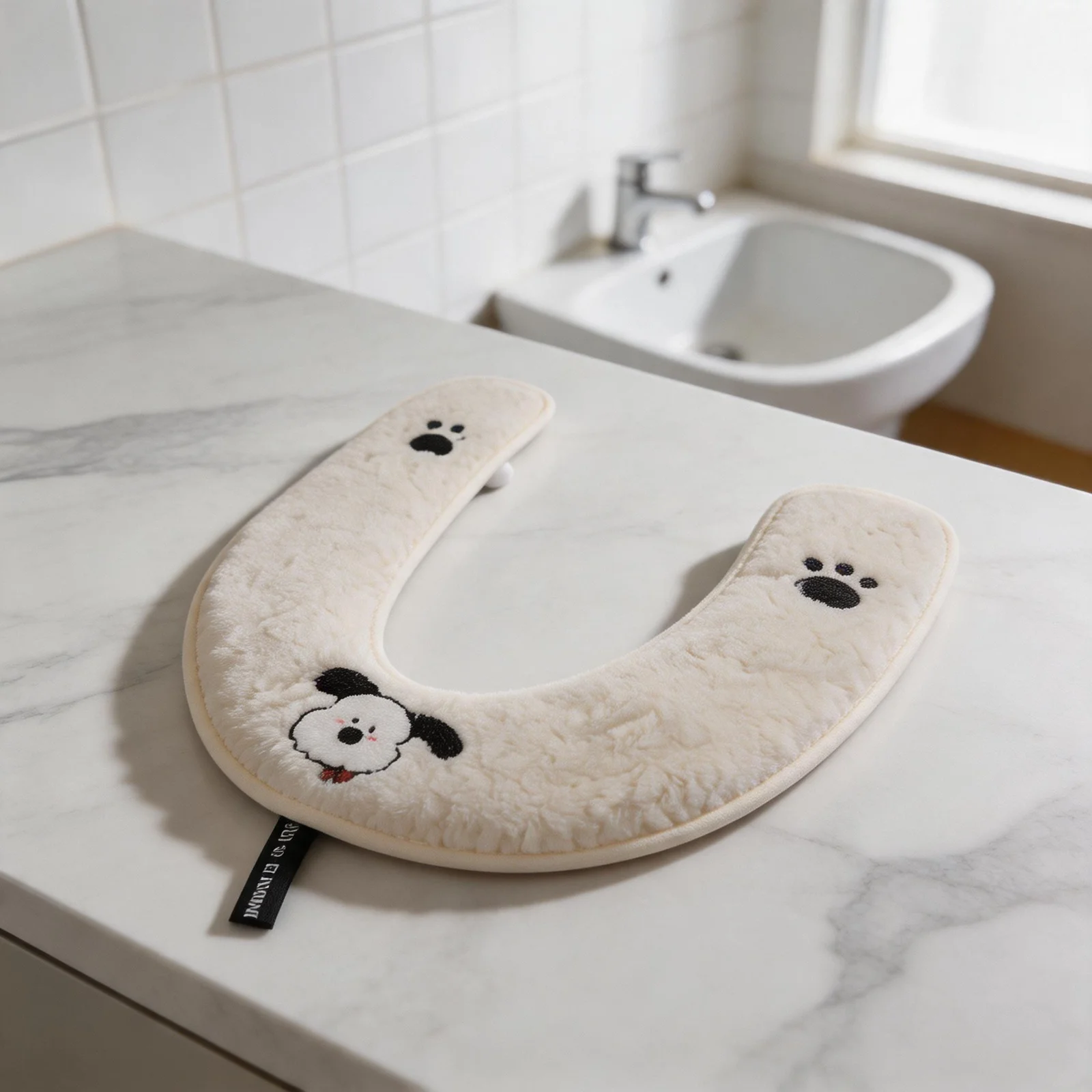 Reusable Thick Plush Toilet Seat Cover for washable Long Staple Cotton Material for Round and Square Toilet Seat Applications