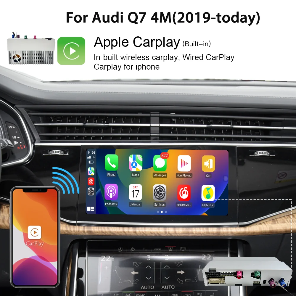 Wit-Up Air Carplay box  for Audi Q7 4M 2019-today Wireless Carplay Module Bluetooth Carplay Adapter Car Play Android Auto