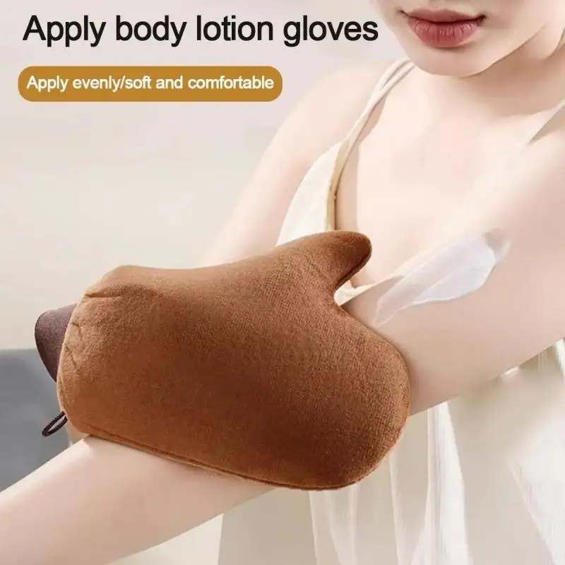 Body Lotion Glove Self Tanning Mitt Double Sided Prevents Sticky Hands Applicator Portable Quick Dry Flocking Glove