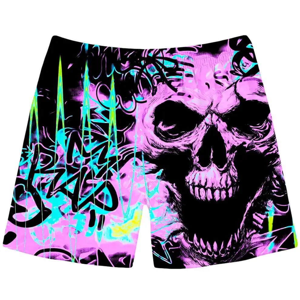 New Summer Skull Fashion 3D Printed Men's Women Casual Shorts Street Personality Beach Short Pants Oversize Sports Shorts