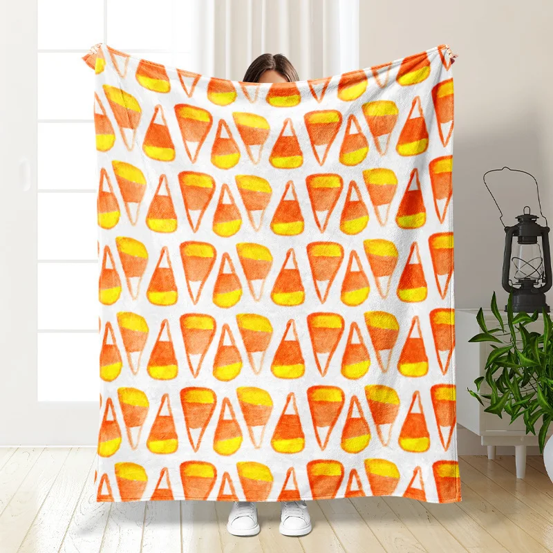Halloween Series Throw Blanket Cute Multiple Patterns Pumpkin Ghost Bat Flannel Blanket Soft Warm Home Holiday Decor Gift