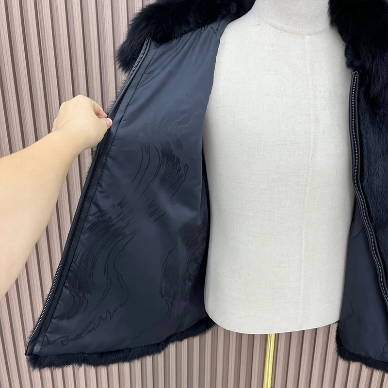 ของแท้ขนสัตว์กระต่ายธรรมชาติผู้ชายแฟชั่นขนสุนัขจิ้งจอกจริงเสื้อแจ็คเก็ตปิดซิป WARM ฤดูใบไม้ร่วงฤดูหนาวที่กําหนดเองใดๆขนาด
