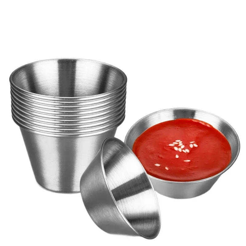 

Stainless Steel Gravy Sauce Cup 10 Pcs 2.5OZ 80ml Pepper Sauce Bowl Utensil Tableware Kitchen Tool