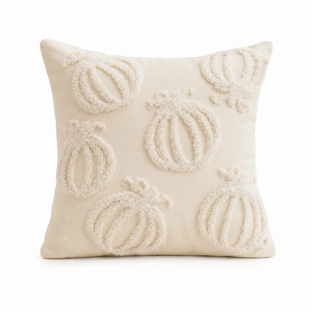 Comfortable Halloween Pillow Cover Soft Texture Skin-friendly 3D Tufting Pillowslip Adorable Festive Decor Throw Pillowcase