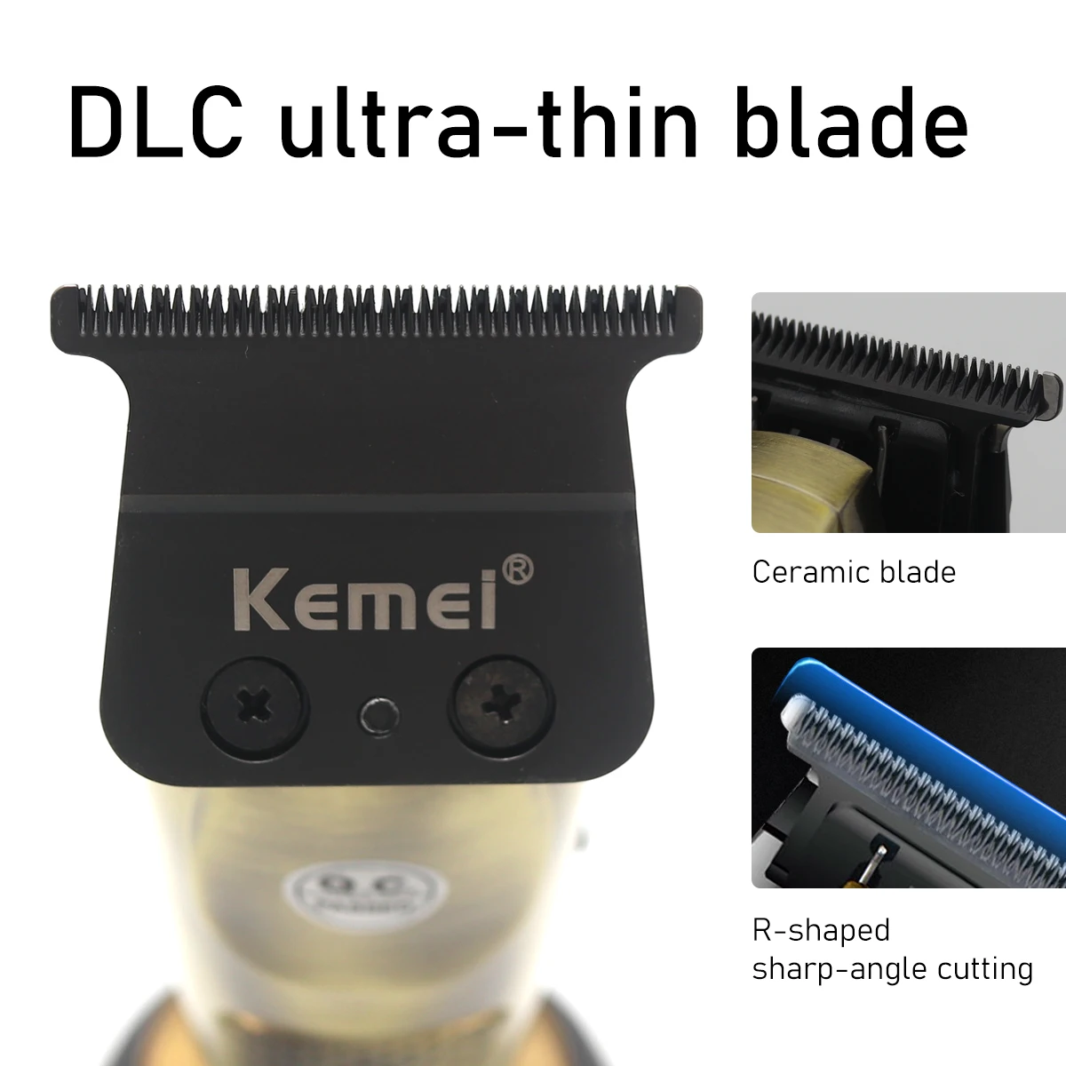 Kemei KM-2236 Brushless Motor Men\'s Hair Clipper DLC Full Metal Seat Charger Professional Hair Trimmer Machine Finishing Machine