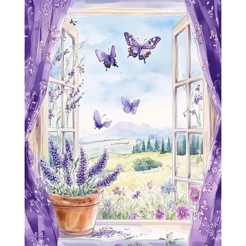 

GATYZTORY Painting By Number Flowers For Adults DIY Room Wall Art Pictures By Number Floral Home Decoration Gift 40x50cm