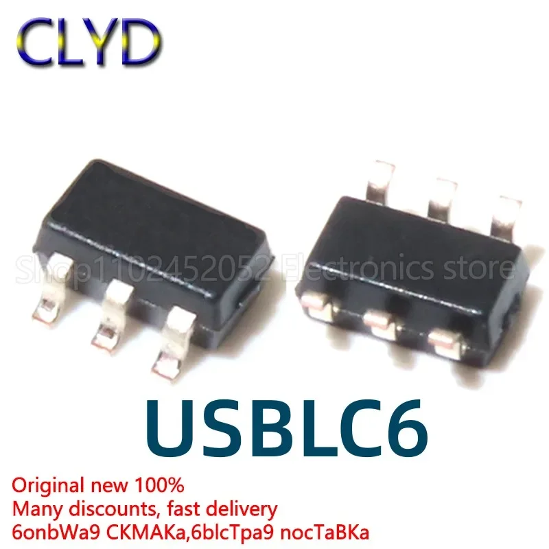 5PCS/LOT New and Original USBLC6-2SC6 USBLC62SC6 SOT23-6 UL26 screen screen ESD static protection chip