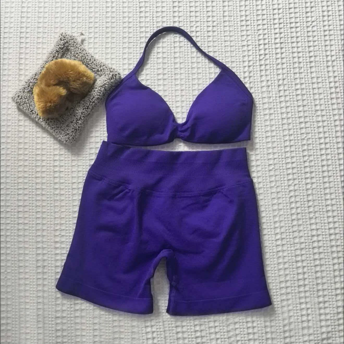 UV short sleeved zipper yoga shorts, long pants, running vest, seamless gym clothes, fitness Pilates breathable sportswear
