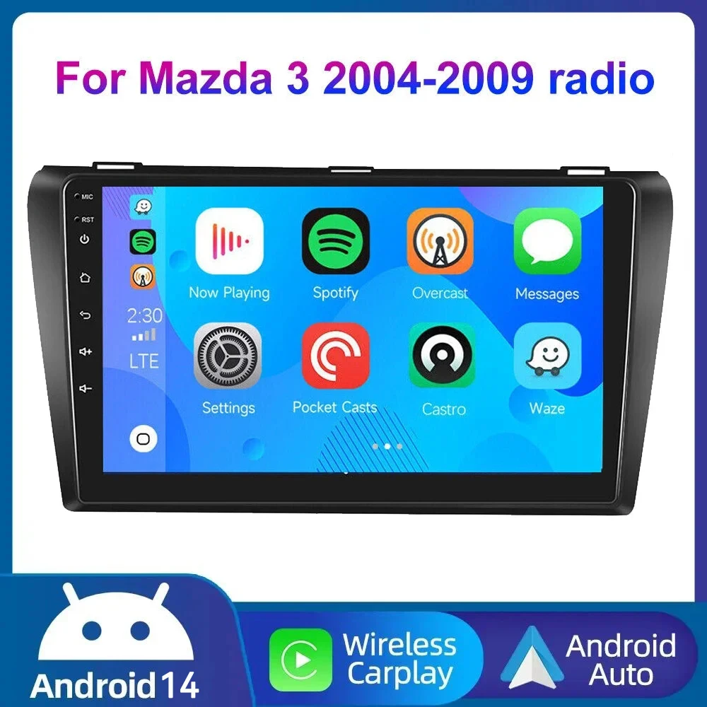 

Для Mazda 3 2004-2011 2012 2013 android 14 автомобильный DVD GPS Радио стерео 4G 64G WIFI бесплатная карта 8 ядер 2 din Автомобильный мультимедийный плеер