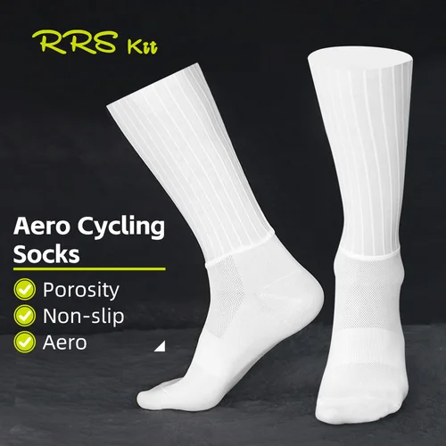 Rrskit Aero calcetines TPU antideslizantes verano Whiteline calcetines de ciclismo hombres bicicleta deporte correr calcetines transpirables y cómodos