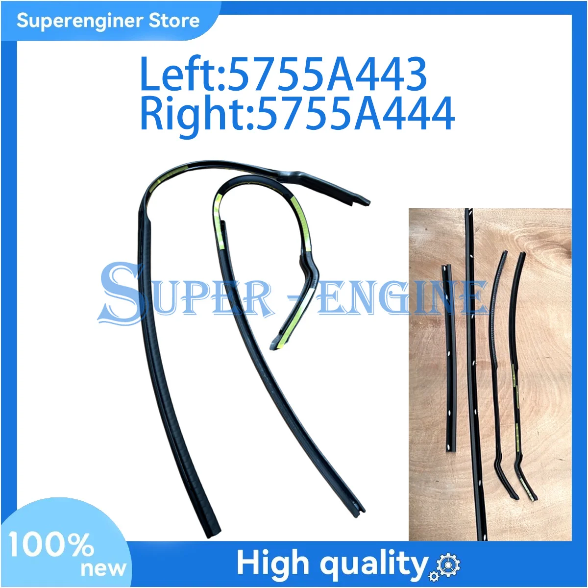 1Pair 5755A443 5755A444/ 5755A567 5755A568 New Door Rubber Seal Doorpost Rubber Strip For Mitsubishi Outlander 13- GF7W GF8W