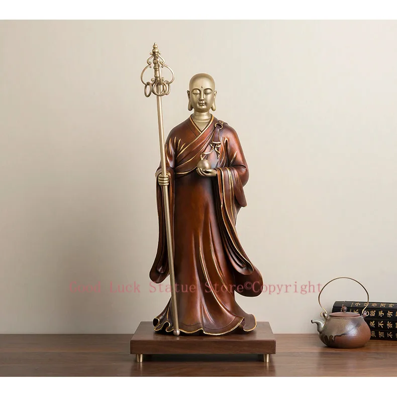 

54cm Large Limited Edition TOP Collection Asia HOME family bless Decorative Dizang ksitigarbha bodhisattva Buddha brass statue