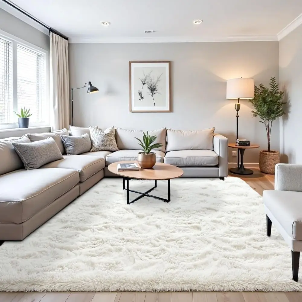 

6x9ft Modern Minimalist Shag Rug, Non-Slip Soft Carpet for Kids, Bedroom, Living Room, Cream