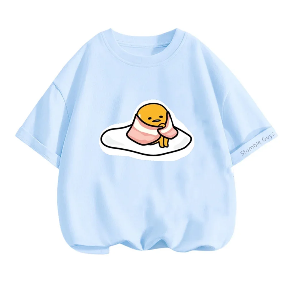 

Gudetama Print Tshirt Cartoon Summer Casual Short-sleeved Shirt Boy Clothing Girl Clothing Summer Fashion Tee Shirt Streetwear
