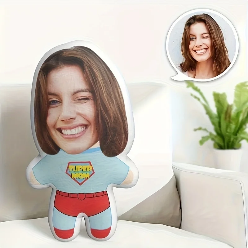 Customize a Super-super Nursing Mom Portrait Throw Pillow, Personalized Image Custom Pillow, Creative Birthday Gift, for Sofa De