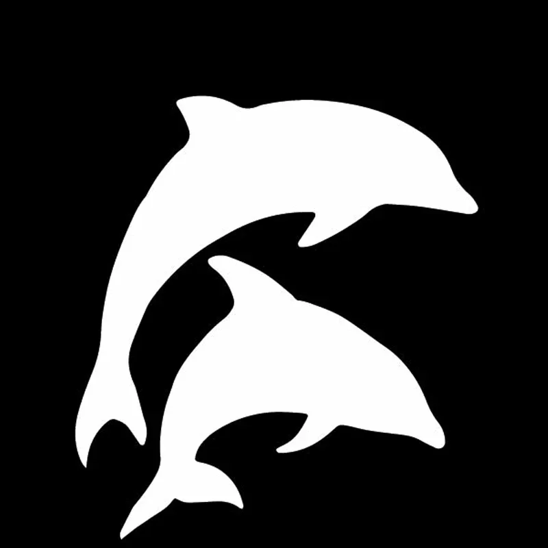 Couple Dolphin Applique Fashion Car Window Decoration Applique Personality Pvc Waterproof Applique Black/white, 16cm*15cm