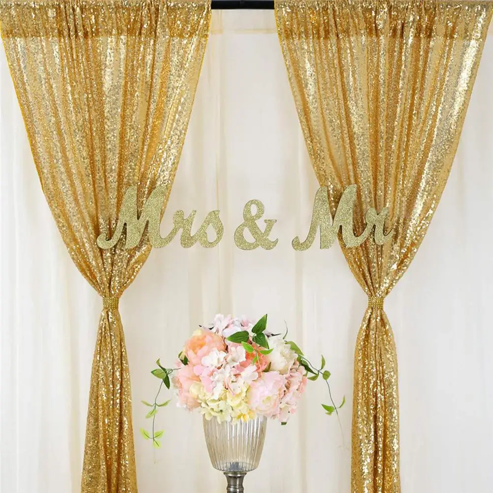 Sequin Curtain Solid Color Shiny Long Glitter Party Backdrops Foldable Party Decor Easy Installation Wedding Party Sequin Panel