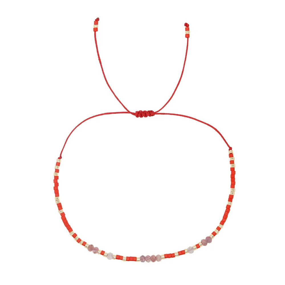 Go2boho-Handmade الزجاج مطرز سوار ، مجوهرات قابل للتعديل ، البوهيمي شفاء كريستال ، الخرز الطاقة ، هدايا عيد ميلاد لها ، Y2K